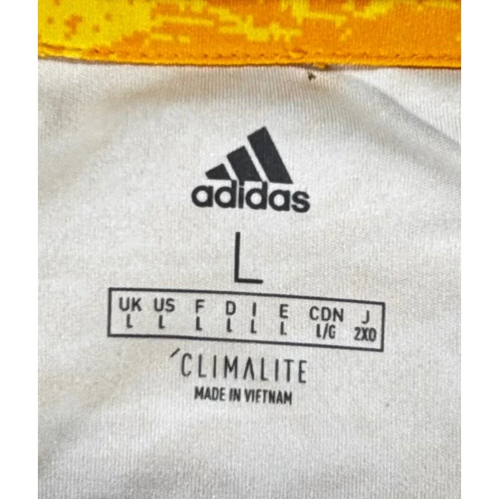Adidas Soccer Jersey Mens Large Orange Yellow MSC United Climalite Long Sleeve L